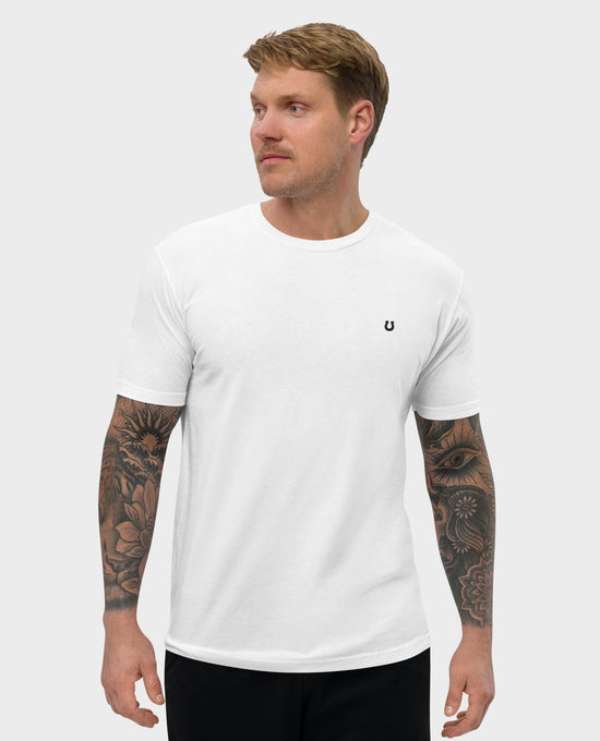 Black Horsehoe Slim Fit Cotton T-Shirt